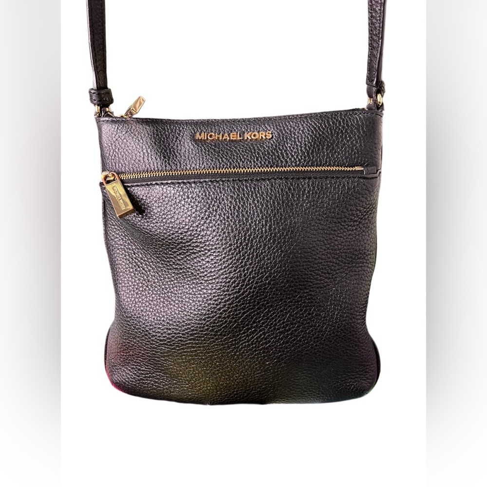 Michael Kors pebbled Faux Leather Black Crossbody Bag GUC - Picture 3 of 16